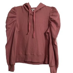 Rebecca Minkoff Hoodie Women's Long Puff Sleeve Pullover Pink Size L runs small